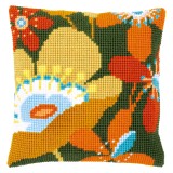 Vervaco Cross Stitch Cushion Kit - Retro Flowers