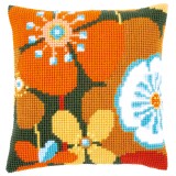 Vervaco Cross Stitch Cushion Kit - Retro Flowers
