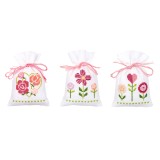 Vervaco Counted Cross Stitch Kit - Pot-Pourri Bag - Fun Flowers (Set of 3)