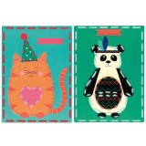 Vervaco Embroidery Kit Cards - Cat and Panda - Set of 2