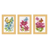 Vervaco Counted Cross Stitch Kit - Miniatures Butterflies - Set of 3