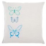 Embroidery - Cushion - Blue Butterflies