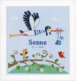 Vervaco Counted Cross Stitch Kit - Birth Record - Stork