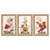 Vervaco Counted Cross Stitch Kit - Miniatures - Autumn Idyll - Set of 3