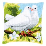 Vervaco Cross Stitch Cushion Kit - White Pigeons