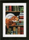 Vervaco Counted Cross Stitch Kit - Cat on Bookshelf