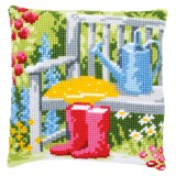 Vervaco Cross Stitch Cushion Kit - My Garden