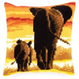 Vervaco Cross Stitch Cushion Kit - Elephants