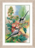 Vervaco Counted Cross Stitch Kit - Chickadees & Blossoms