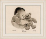 Vervaco Counted Cross Stitch Kit - Birth Record - Baby & Bear