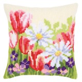 Vervaco Cross Stitch Cushion Kit - Spring Flowers