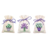 Vervaco Counted Cross Stitch Kit - Pot-Pourri Bags - Provence - Set of 3