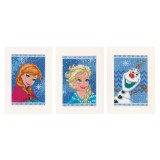 Vervaco Counted Cross Stitch Kit - Cards - Disney - Frozen - Elsa, Olaf & Anna - Set of 3