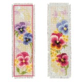 Vervaco Counted Cross Stitch Kit - Bookmark Kit - Violets Set of 2