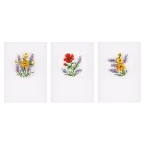 Vervaco Counted Cross Stitch Kit - Greeting Card - Flowers & Lavender - (Set of 3)