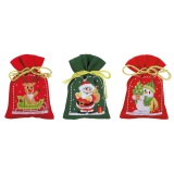 Vervaco Counted Cross Stitch Kit - Pot-Pourri Bag - Christmas Figures - Set of 3