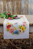 Vervaco Counted Cross Stitch Kit - Table Runner - Colourful Flowers