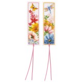 Vervaco Counted Cross Stitch Kit - Bookmarks - Colourful Flowers - Set of 2 (Aida)