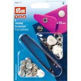 Prym Non-sew Jersey Silver Press Fasteners with Pearl Cap - 12mm