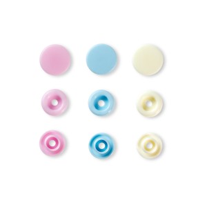 Prym Color Snap Fastener - 12.44mm in rose/light blue/pearl