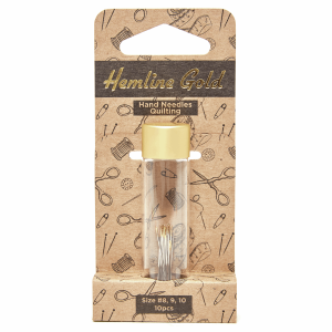 Gold Hand Sewing Quilting Needles Sizes 8-10: 10 Pieces