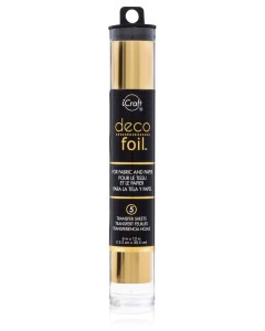 iCraft Deco Foil Pack of 5 Sheets 15 x 30cm - Gold