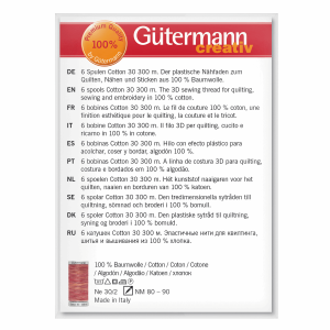 Gutermann Cotton 30 Box Set 6 Reels x 300m - Yellow/Orange/Red