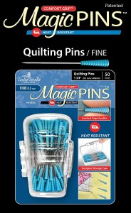 Magic Pins Heat Rististant Quilting PIns with case  - Pack 50