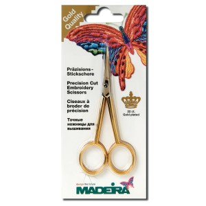 Madeira Embroidery Scissors Gold Plated Straight 12cm / 4.5in