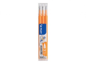 Pilot FriXion Ball Erasable Gel Pen REFILLS, Pack 3 Medium Tip, APRICOT ORANGE