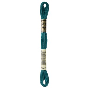 DMC Stranded Cotton 8m Col.3847 Teal Green Dark