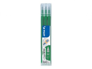 Pilot FriXion Ball Erasable Gel Pen REFILLS, Pack 3 Medium Tip, GREEN