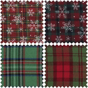 Fat Quarter Pack of 4 pieces - Christmas Tartan Green