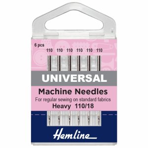 Hemline Universal Sewing Machine Needles - Size 110/18