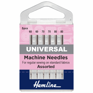 Hemline Universal Sewing Machine Needles - Assorted 60-80