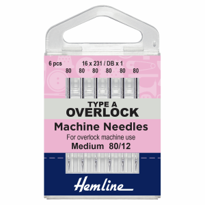 Hemline Overlock/Serger Machine Needles Type A - Size 80/12