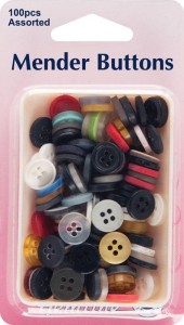 Mender Buttons: Assorted Value Pack: 100 Pieces