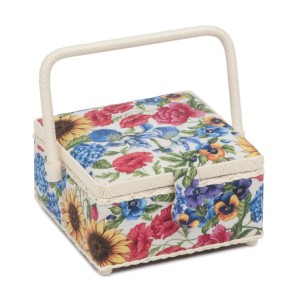 HobbyGift Sewing Box Small Square: Garden Floral