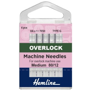 Hemline Overlock/Serger Machine Needles Type G - Size 80/12