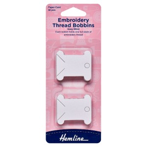 Hemline Embroidery Thread Bobbins Paper 50 Pieces