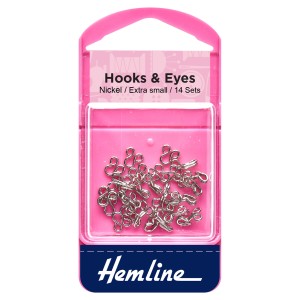 Hemline Hooks and Eyes Nickel - Size 0