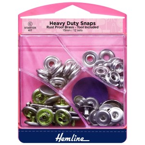 Hemline Heavy Duty Snaps Nickel - 15mm