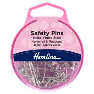 Hemline Safety Pins 38mm - Nickel - 24pcs