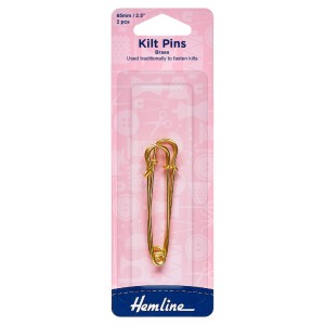 Hemline Kilt Pins 65mm Gold 2 Pieces