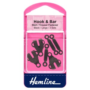 Hemline Hook and Bar Black - Large