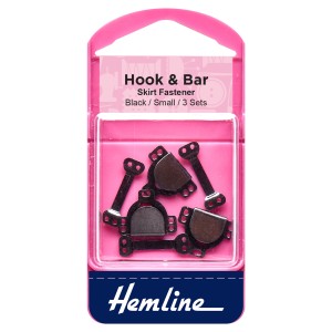 Hemline Hook and Bar Black - Small