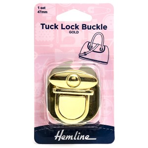 Hemline Tuck Lock Buckle 47mm Gold