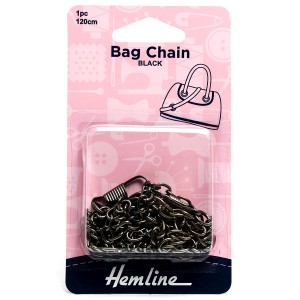 Hemline Bag Chain 120cm Nickel Black