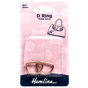 Hemline D Ring 20mm Rose Gold 2 Pieces