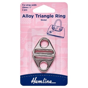 Hemline Alloy Triangle Rings 25mm Silver 2 Pieces